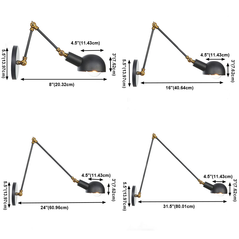 Swing Arm Lamp Wall Sconce Lighting Industrial Style Metal 1 Head Wall Mounted Light Fixture