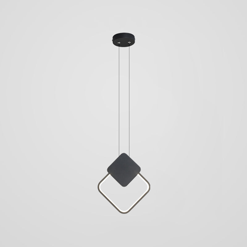 Anneau de plafond suspendu Light Modern Pendant Lighting Metal Orb Chandelier en finition noire