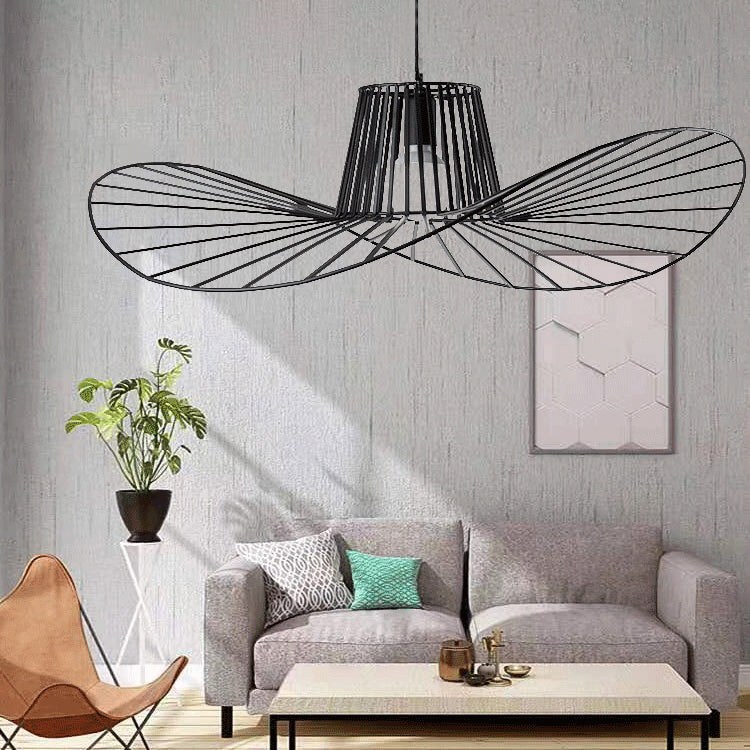 Pendants contemporains, luminaire suspendu de paille en métal moderne 1-Light