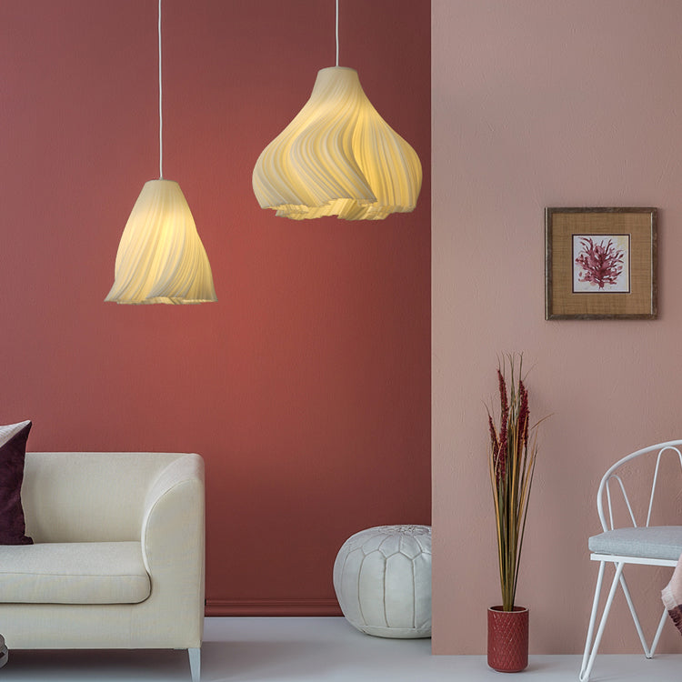 Pendante intérieure minimaliste, Éclairage de pendentif à 1 lumière en acrylique blanc