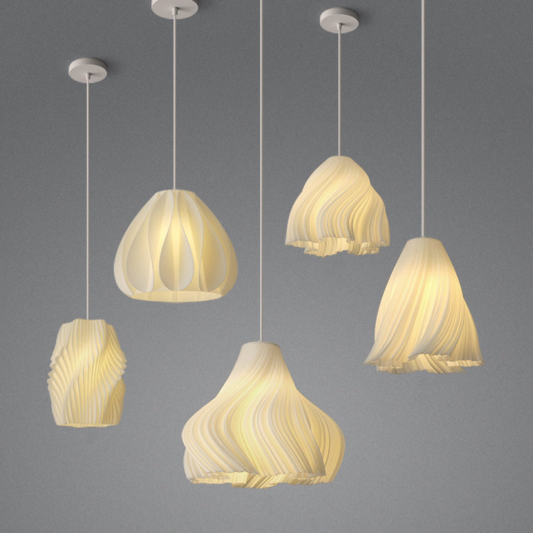 Pendante intérieure minimaliste, Éclairage de pendentif à 1 lumière en acrylique blanc