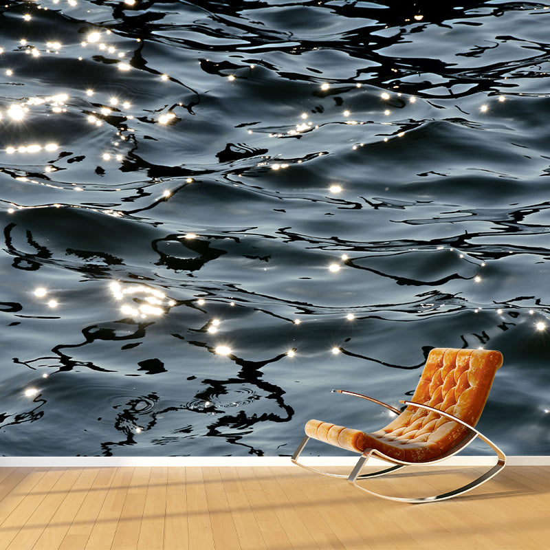 Horizontal Photography Sea Wall Mural Contemporary Wall Decoration for Bathroom