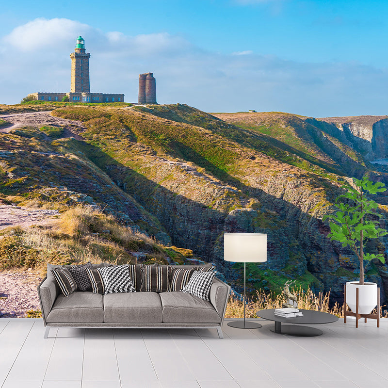 Horizontal Photography Sea Wall Mural Contemporary Wall Decoration for Bathroom