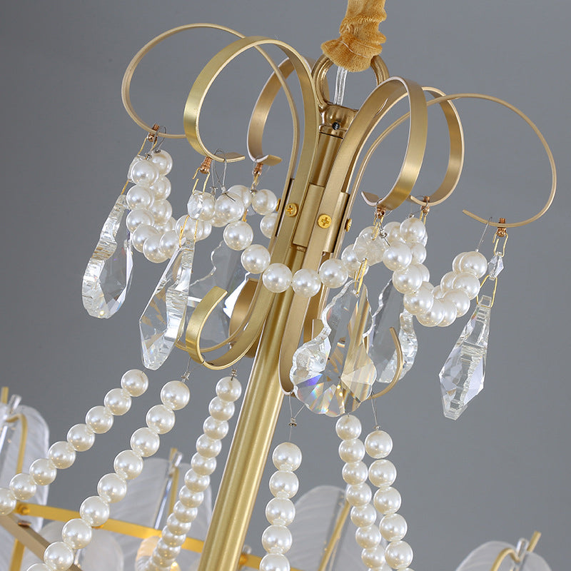 Luminaire de lustre en plumes