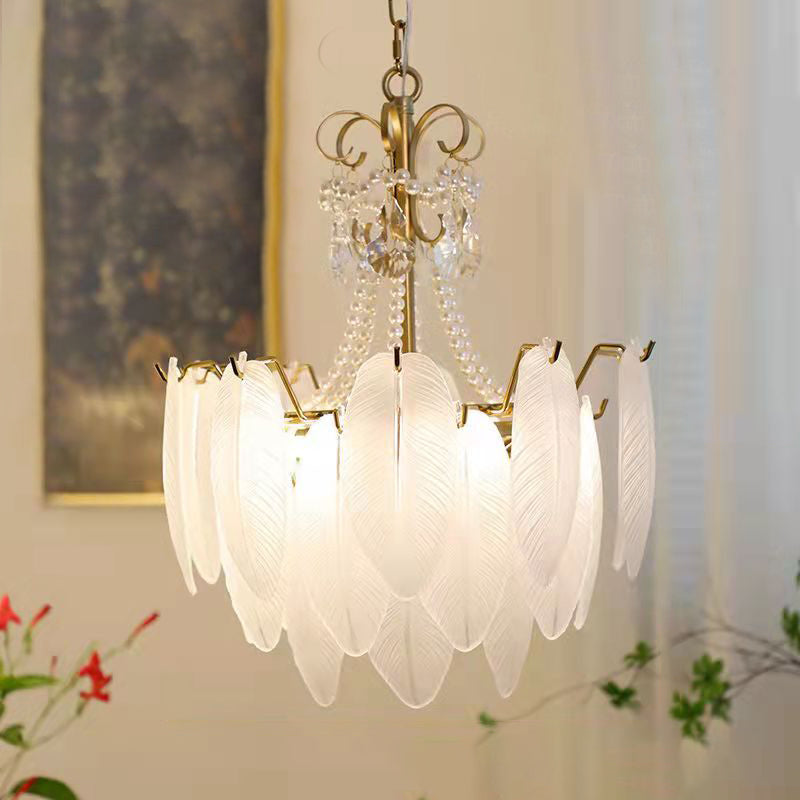 Luminaire de lustre en plumes