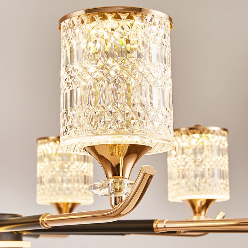 Cylinder Chandelier Light Fixture Vintage Acrylic Pendant Lighting for Restaurant