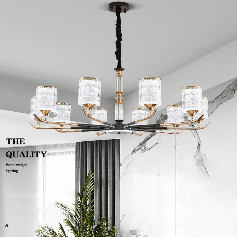 Cylinder Chandelier Light Fixture Vintage Acrylic Pendant Lighting for Restaurant