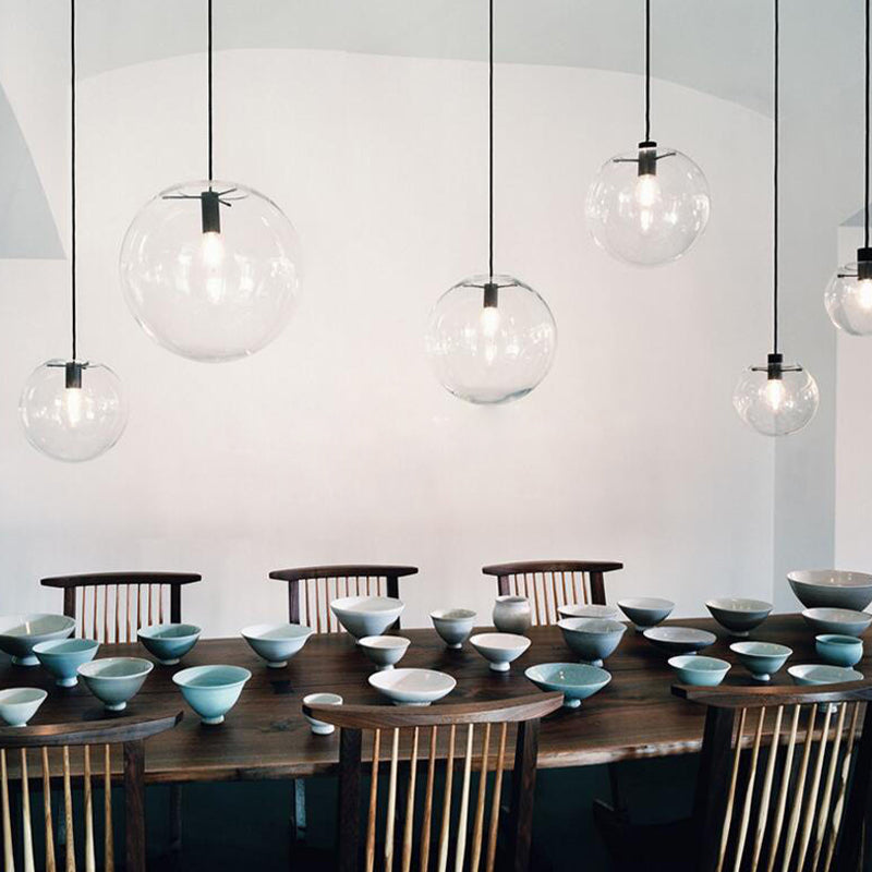 Einfachheit Glas Anhänger Beleuchtung moderne 1 Kopfhängelampe für Esszimmer