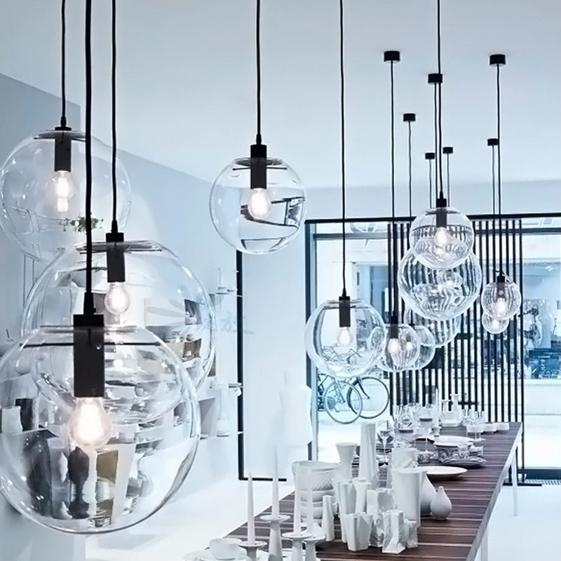 Einfachheit Glas Anhänger Beleuchtung moderne 1 Kopfhängelampe für Esszimmer