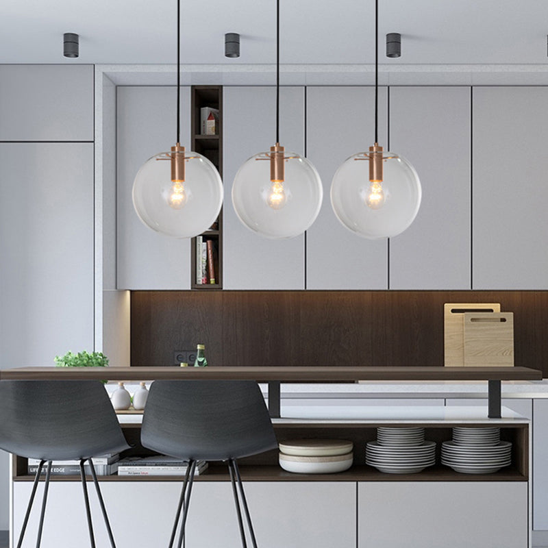 Einfachheit Glas Anhänger Beleuchtung moderne 1 Kopfhängelampe für Esszimmer