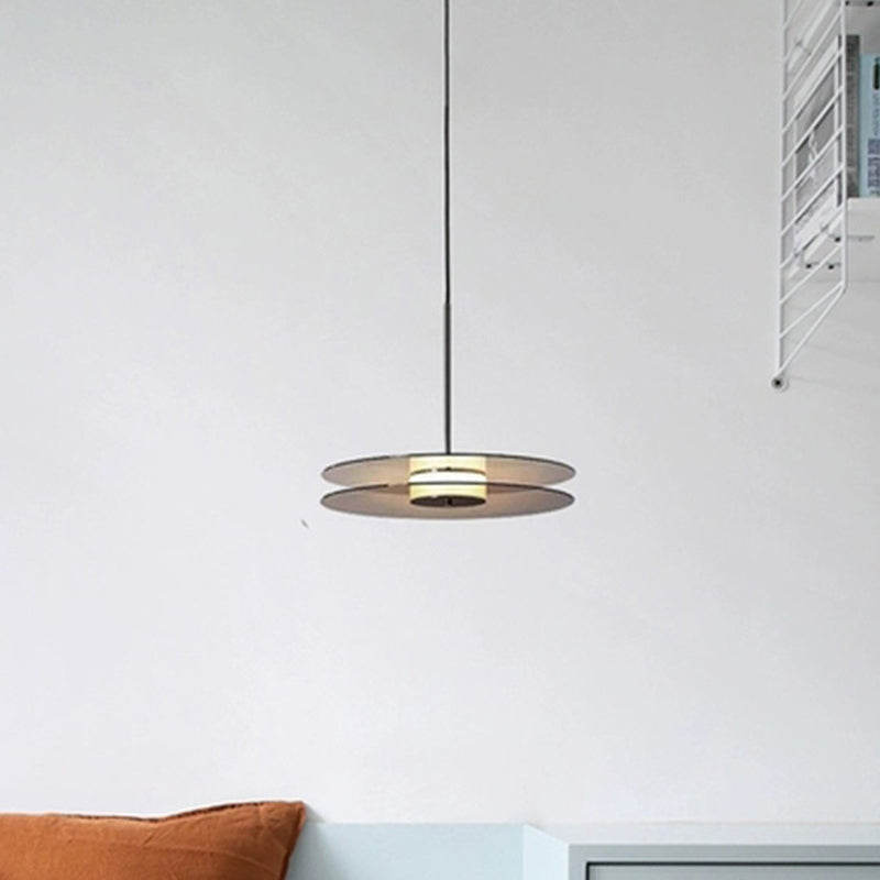 Rauchy graues Glas Deckenleuchte Ding Room Schlafzimmer 1 Licht modernes hängendes Licht