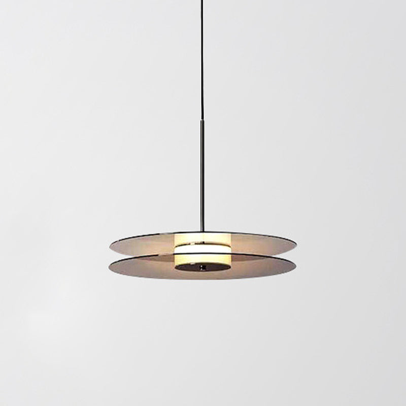 Rauchy graues Glas Deckenleuchte Ding Room Schlafzimmer 1 Licht modernes hängendes Licht