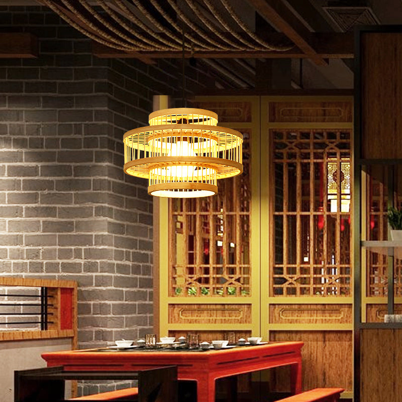 1 Light Bamboo Pendant Light Nordic MODERN MODERN SOUDE SOOGHT SHIRMAGGIO