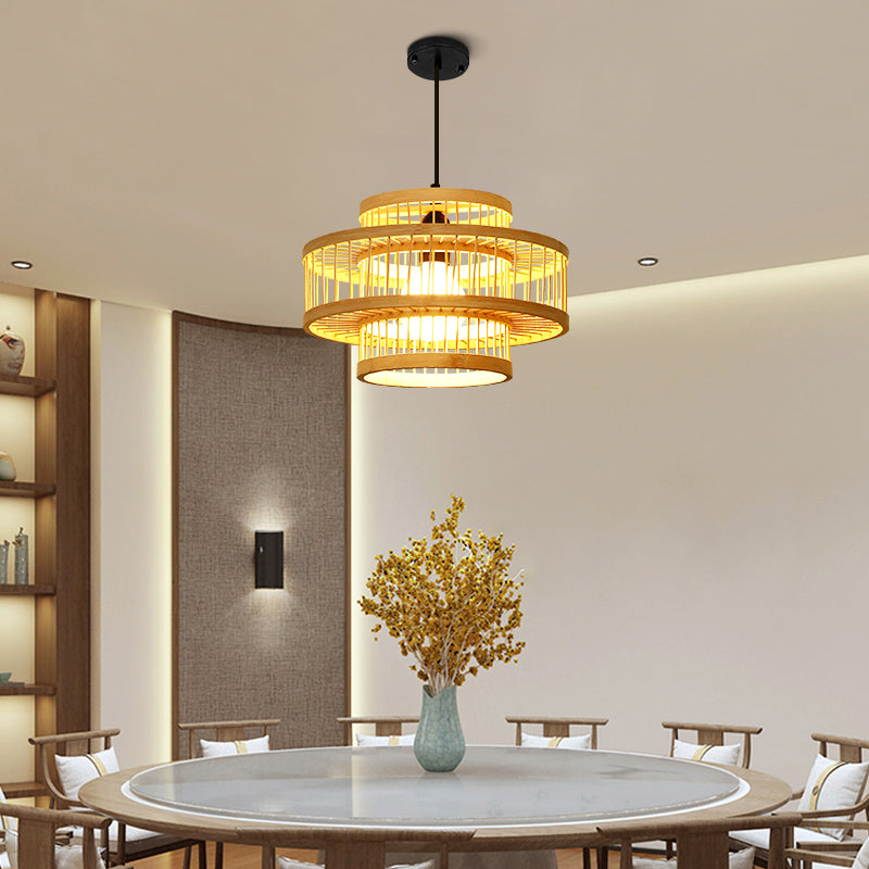 1 Light Bamboo Pendant Light Nordic MODERN MODERN SOUDE SOOGHT SHIRMAGGIO