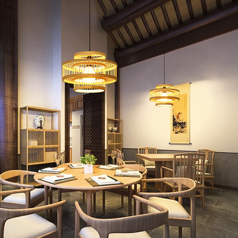 1 Light Bamboo Pendant Light Nordic MODERN MODERN SOUDE SOOGHT SHIRMAGGIO
