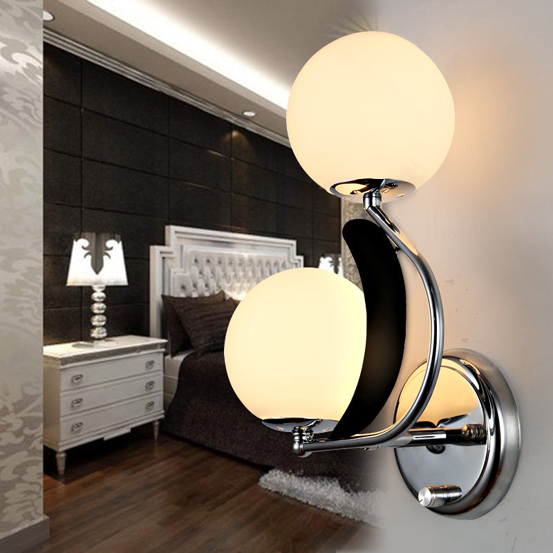 Luminaires d'éclairage Globe Sconce MODERNE LIGHT SIGHT SIGHT LAME MURD AVEC LA COMMANDE D'HERBE BLANC