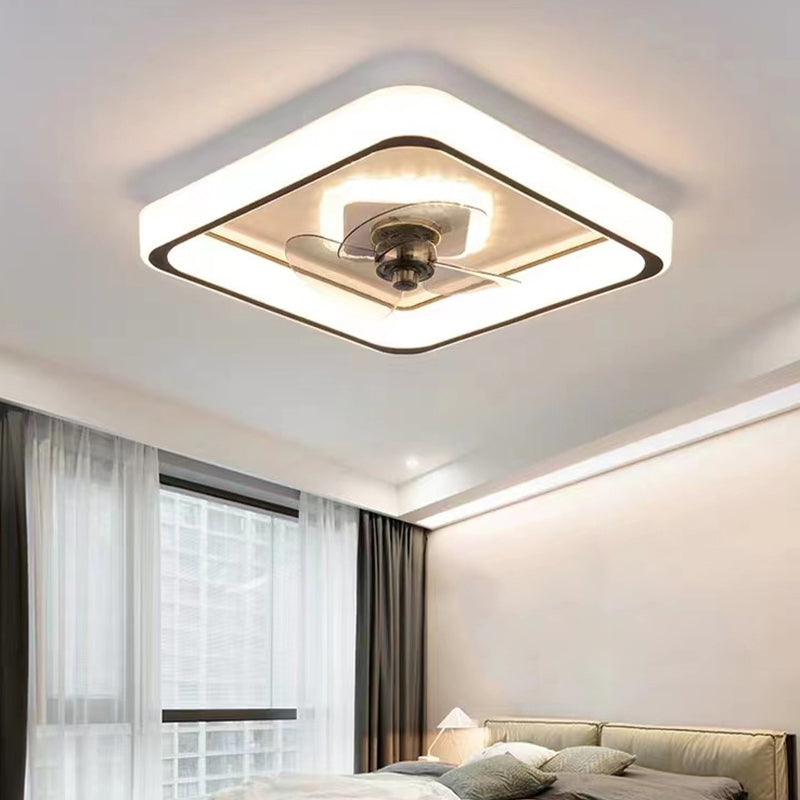 Geometrische Esszimmer Deckenventilator Beleuchtung Acryl minimalistische LED Semi Flush Mount