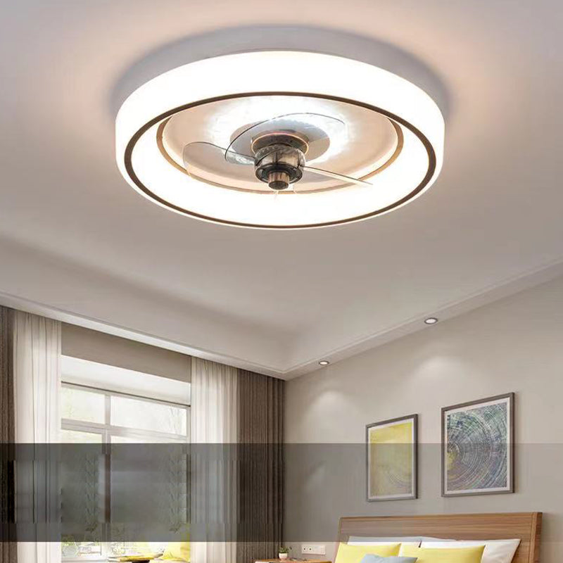 Geometrische Esszimmer Deckenventilator Beleuchtung Acryl minimalistische LED Semi Flush Mount