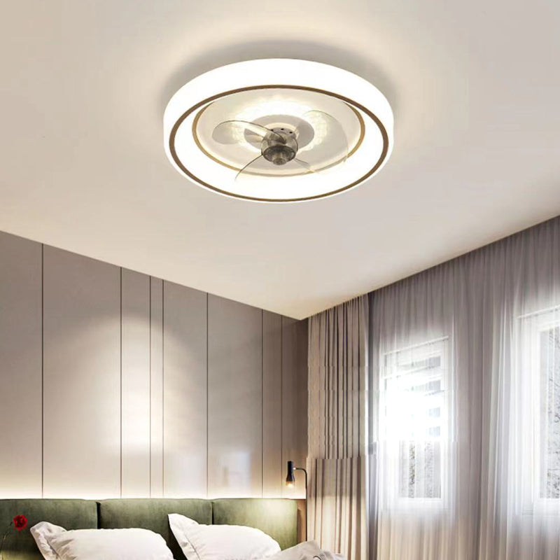 Geometrische Esszimmer Deckenventilator Beleuchtung Acryl minimalistische LED Semi Flush Mount