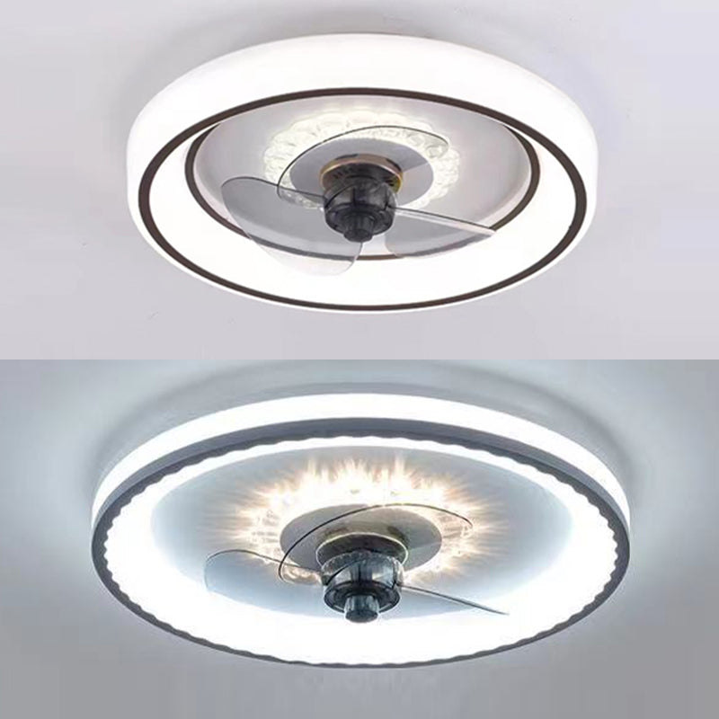 Geometrische Esszimmer Deckenventilator Beleuchtung Acryl minimalistische LED Semi Flush Mount