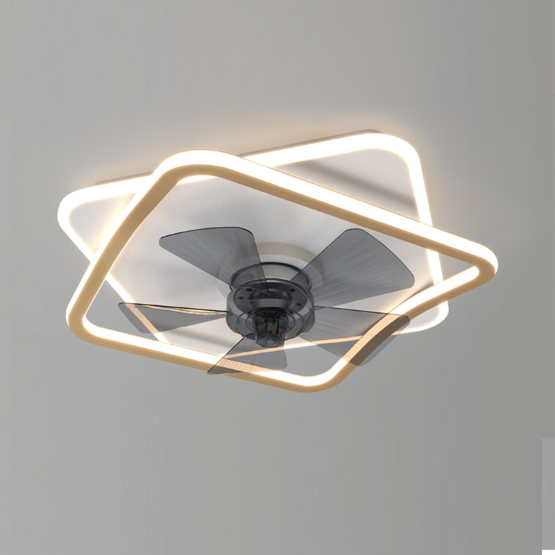 Weißer und goldener geometrischer Lüfter Licht Nordic Style LED Metal Semi Flush Deckenleuchte