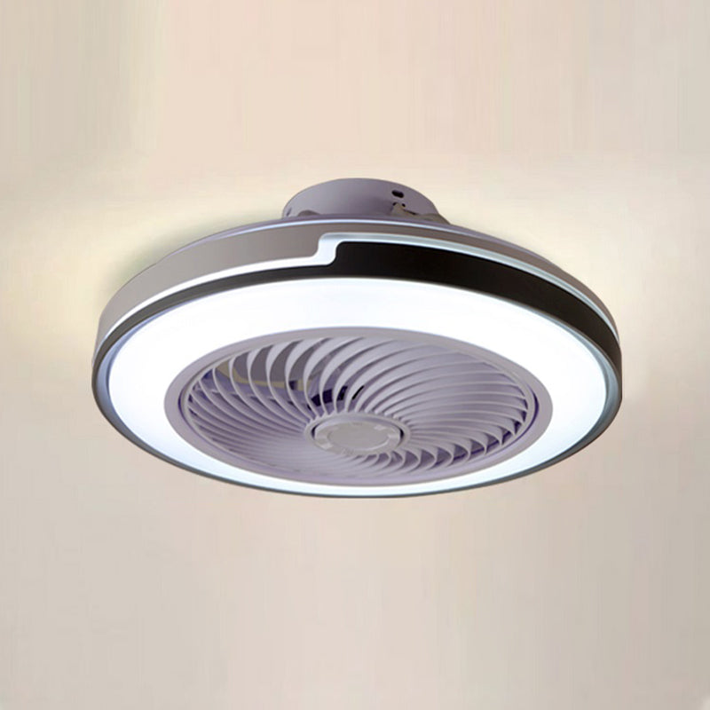 Runde Lüfterlampe Minimalistische Acrylschlafzimmer-LED-Halbflush-Deckenleuchte