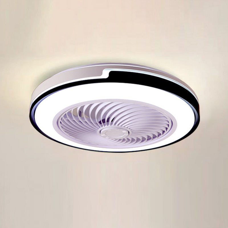 Runde Lüfterlampe Minimalistische Acrylschlafzimmer-LED-Halbflush-Deckenleuchte
