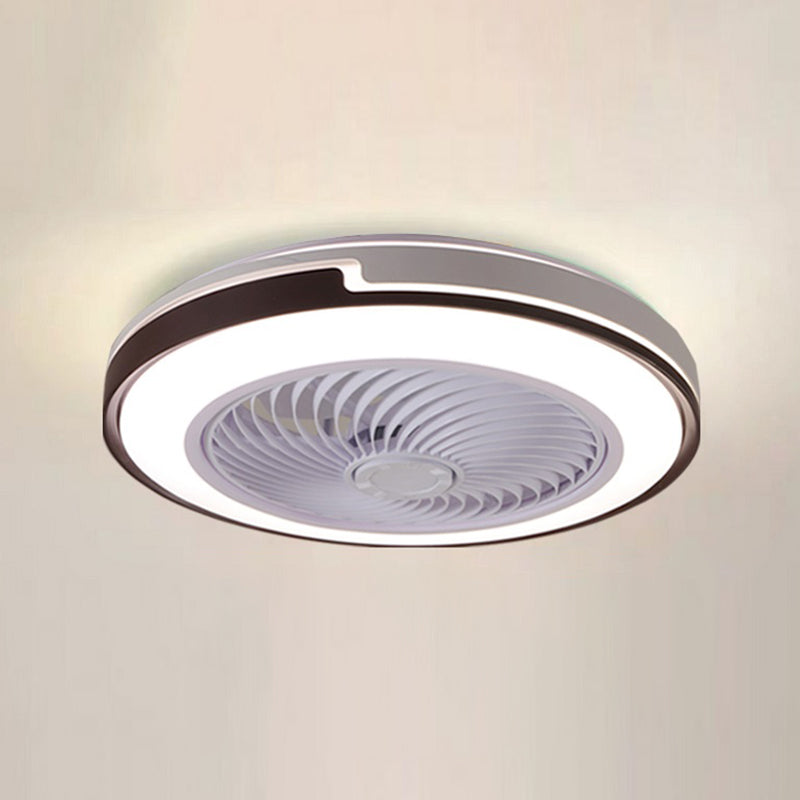 Runde Lüfterlampe Minimalistische Acrylschlafzimmer-LED-Halbflush-Deckenleuchte