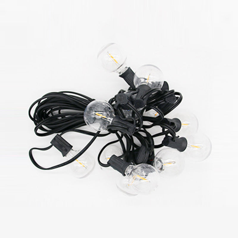 Black G40 Bulb Solar String Light Art Decor Plastic LED Festive Lighting for Courtyard