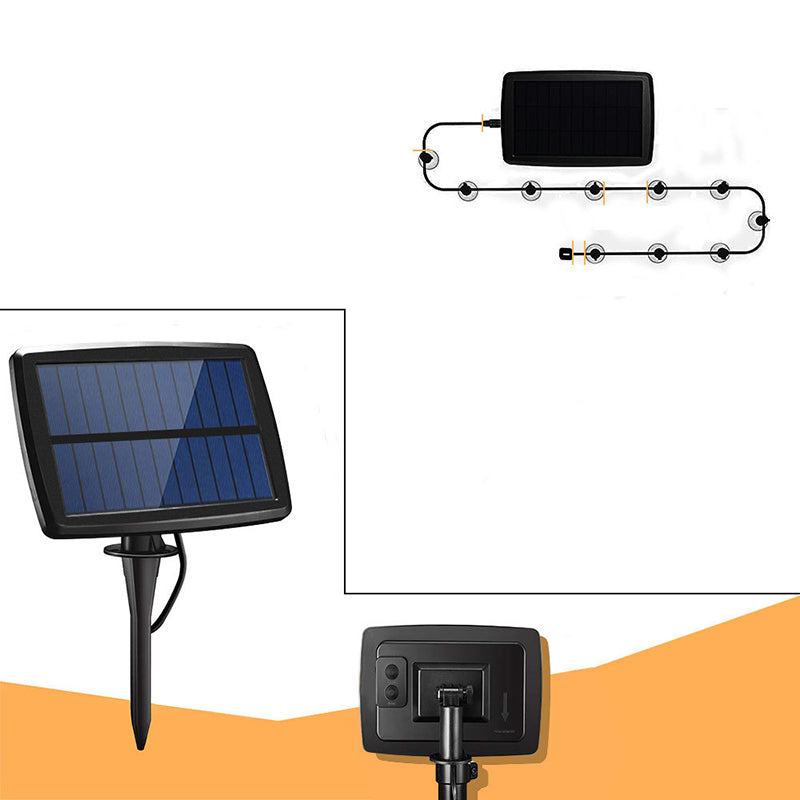 G40 Glass Bulb Festive Light String Industrial Black LED Solar Outdoor Light with USB Charging Port