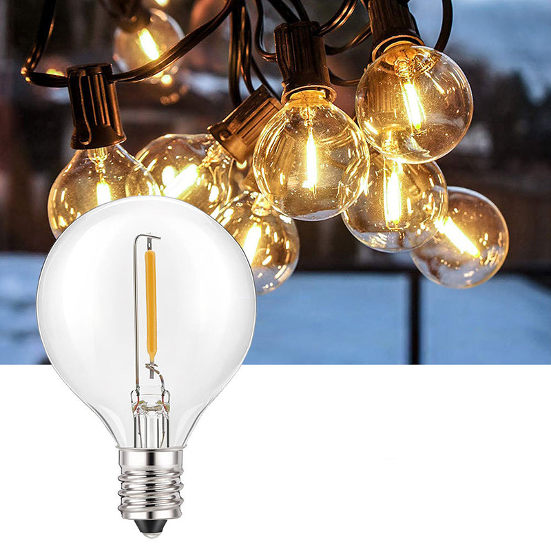 G40 Glass Bulb Festive Light String Industrial Black LED Solar Outdoor Light with USB Charging Port