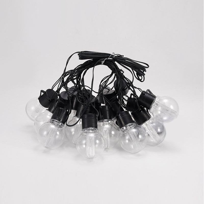 Retro G50 Globe Bulb String Light Plastic Outdoor Solar LED Christmas Light in Black