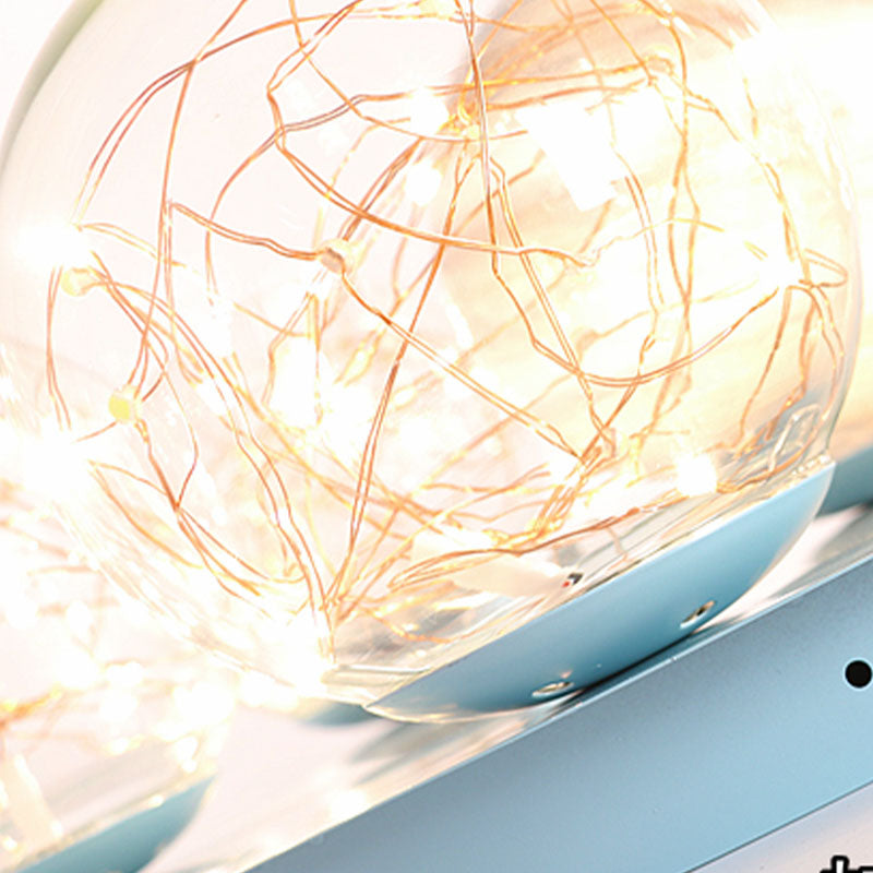Round Shade Multi-Lights Glass Flush Mount Modern Style Flush Mount Ceiling Lighting Fixture