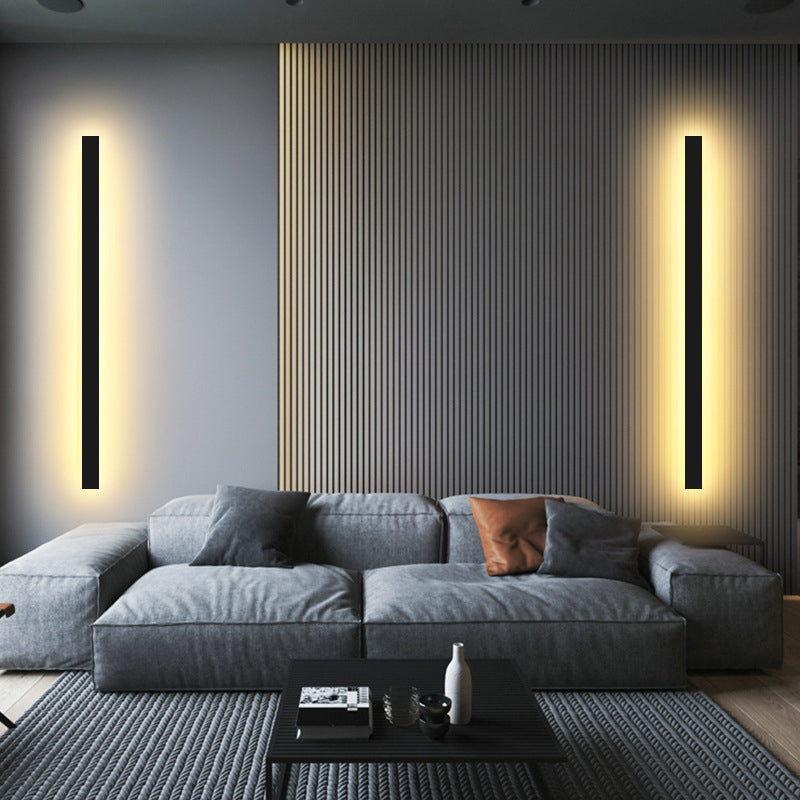 Strip Shade Wall Lighting Modern Simple Style Metal 1 Lights Sconce Lamp for Bedroom TV Background