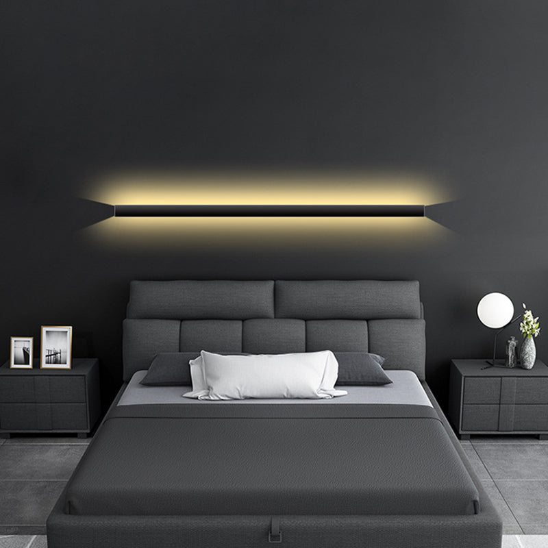 Strip Shade Wall Lighting Modern Simple Style Metal 1 Lights Sconce Lamp for Bedroom TV Background