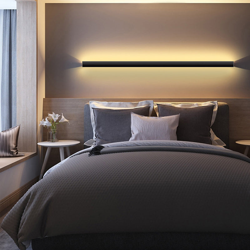 Strip Shade Wall Lighting Modern Simple Style Metal 1 Lights Sconce Lamp for Bedroom TV Background