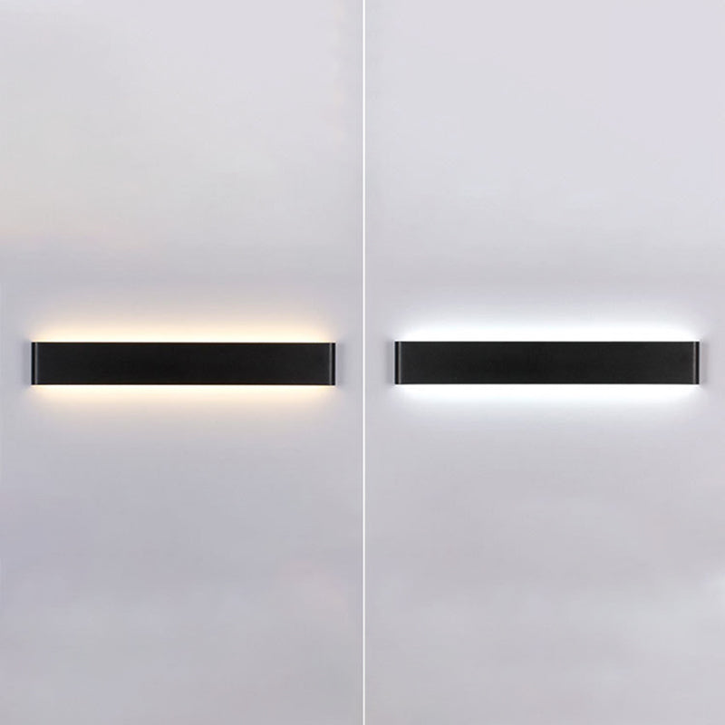 MODERNE SEMPLE SIMPLE RECTANGULAIRE LIGNE CHAPE MUR MONDE ALUMINUM 1 Appliques légères pour le devant du miroir.