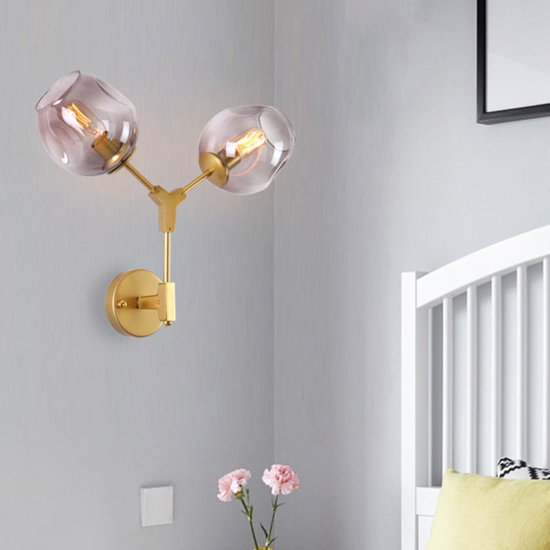 Fissature a parete geometriche a 2 luci lampada da parete in metallo moderno