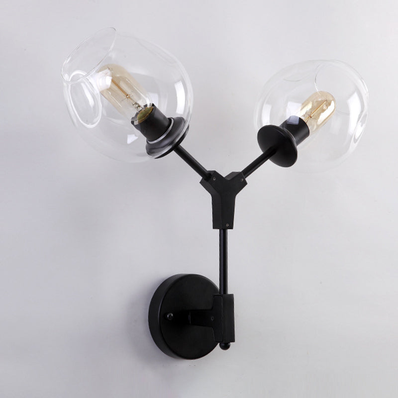 Fissature a parete geometriche a 2 luci lampada da parete in metallo moderno