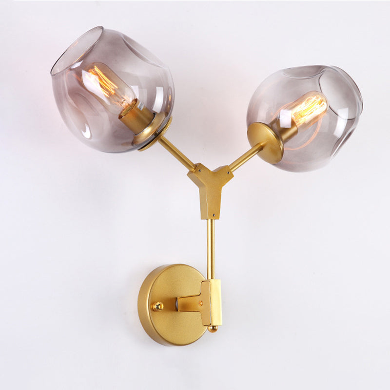 Fissature a parete geometriche a 2 luci lampada da parete in metallo moderno