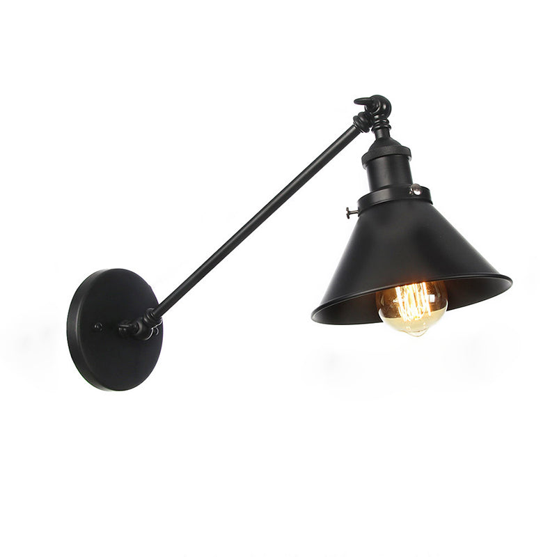 1-Light Armed Wall Lamp Fixtures Industrial Style Metal Wall Mounted Light Fixture