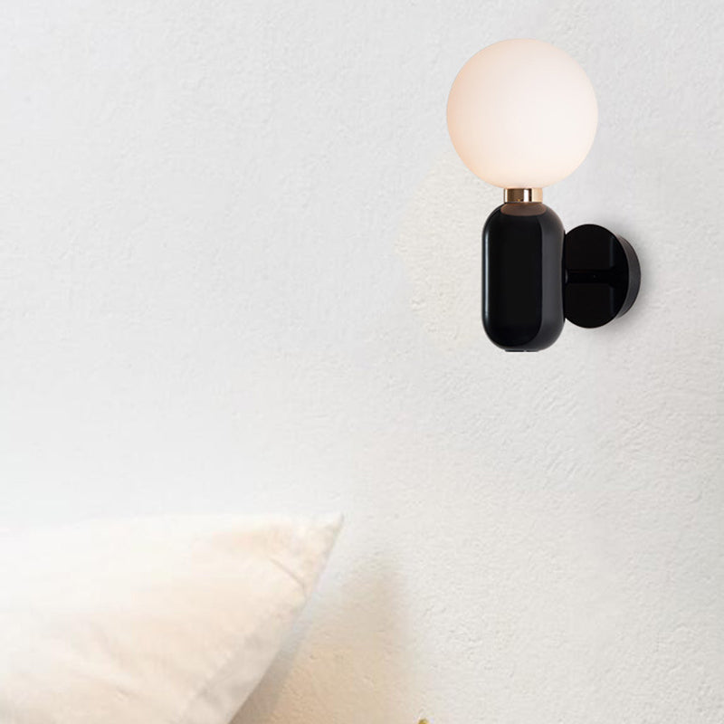 1-leichte Globus Wandlampenleuchten moderne Metallwandmontageleuchte mit Glasschatten