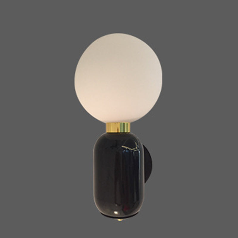 1-leichte Globus Wandlampenleuchten moderne Metallwandmontageleuchte mit Glasschatten
