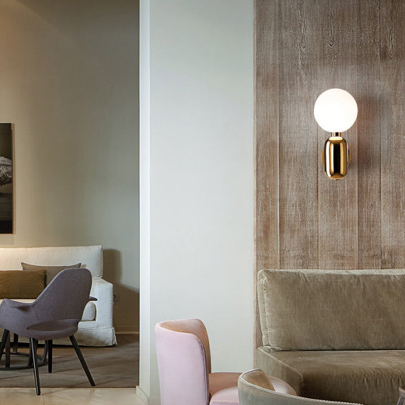 1-leichte Globus Wandlampenleuchten moderne Metallwandmontageleuchte mit Glasschatten