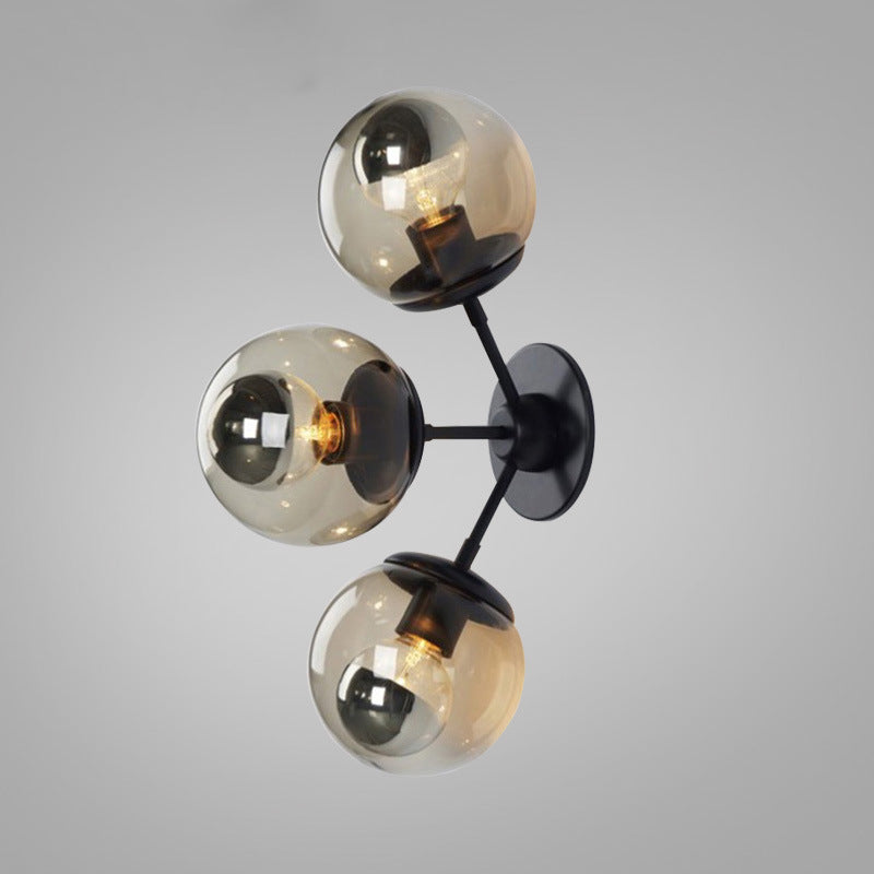 Luminaires de lampe murale globe de style industriel en verre mural mural en noir