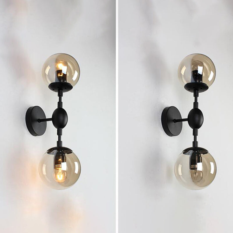Luminaires de lampe murale globe de style industriel en verre mural mural en noir