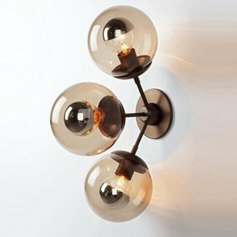 Luminaires de lampe murale globe de style industriel en verre mural mural en noir