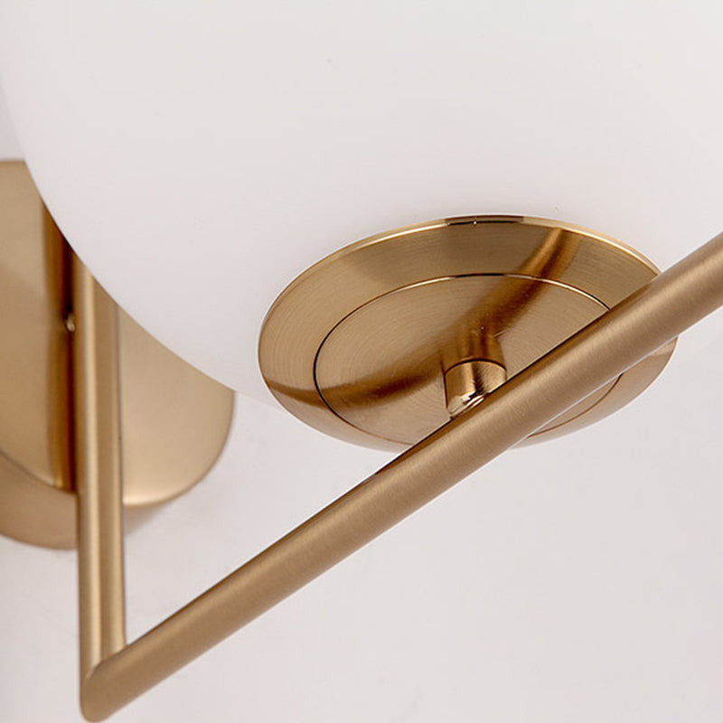 1-Licht-Globus-Wandlampenleuchten moderne Wandmontageleuchte mit weißem Glasschatten