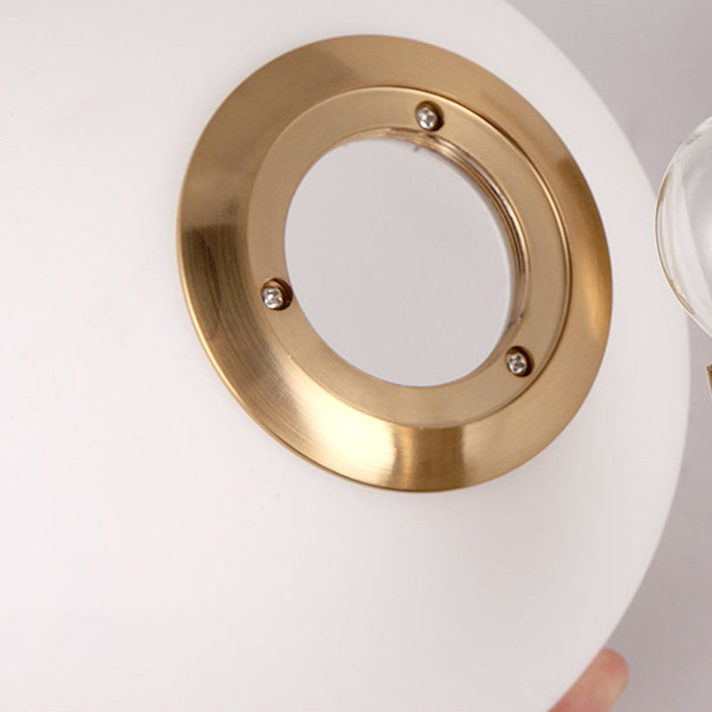 1-Licht-Globus-Wandlampenleuchten moderne Wandmontageleuchte mit weißem Glasschatten
