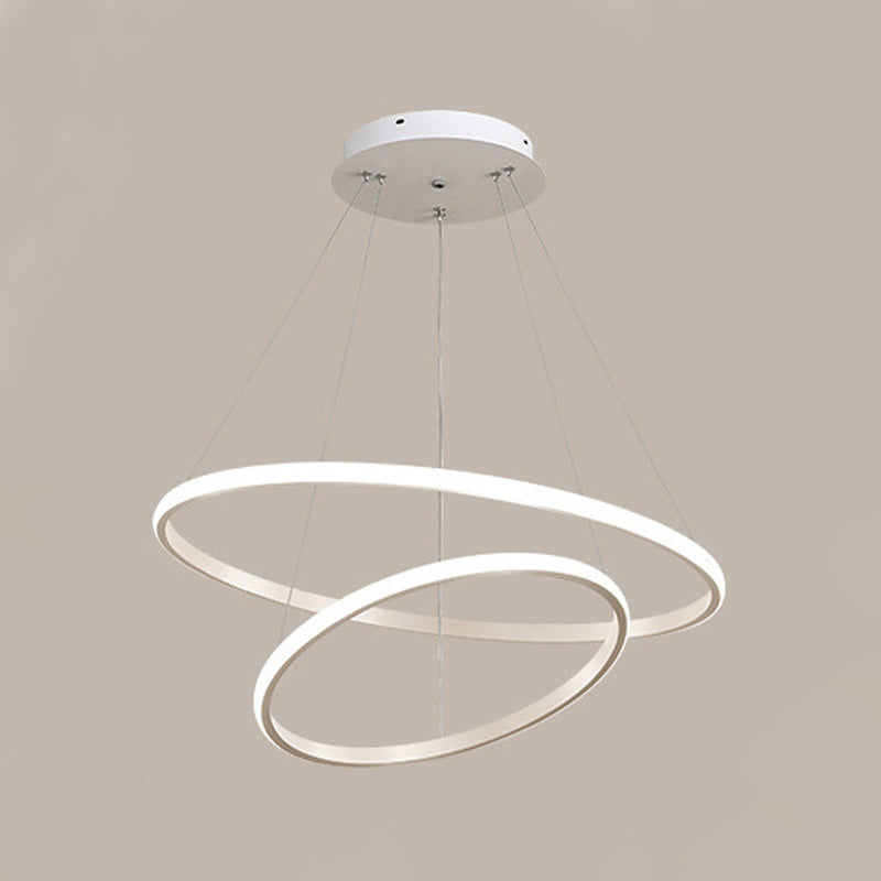 Multi Lights Metal Pendant Lighting Armatures Rings Modern Style Chandelier Lamp